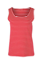 Product shot of The Keepers Striped Rib Tank in colour Red (Red), from the front