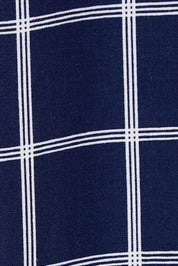 Product shot of The Relaxed Fit Draped Top in colour Navywhite (Black), detail