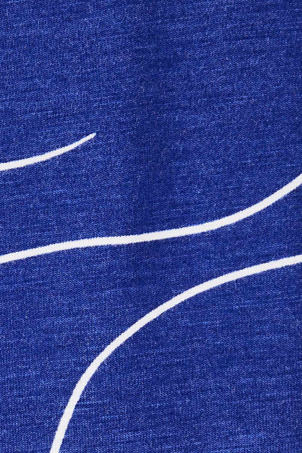 Product shot of The Printed Summer Tank in colour Royalblue (Blue), detail
