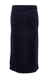 Preloved The 5 Pocket Cord Midi Skirt - Darknavy