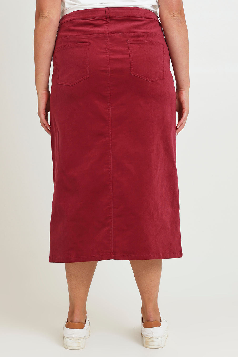 Preloved The 5 Pocket Cord Midi Skirt - Dustyrose