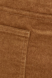 Product shot of The 5 Pocket Cord Midi Skirt in colour Malt, detail