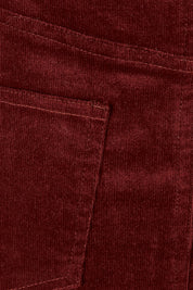 Product shot of The 5 Pocket Cord Midi Skirt in colour Nutmeg, detail