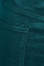 Product shot of The 5 Pocket Cord Midi Skirt in colour Petrol (Blue), detail