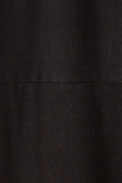 Product shot of The Luxe Cotton Tee Dress in colour Black (Black), detail
