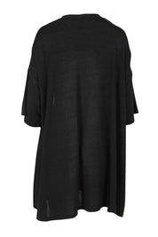 Product shot of The Perfect Summer Knit Cardi in colour Black (Black), from the back