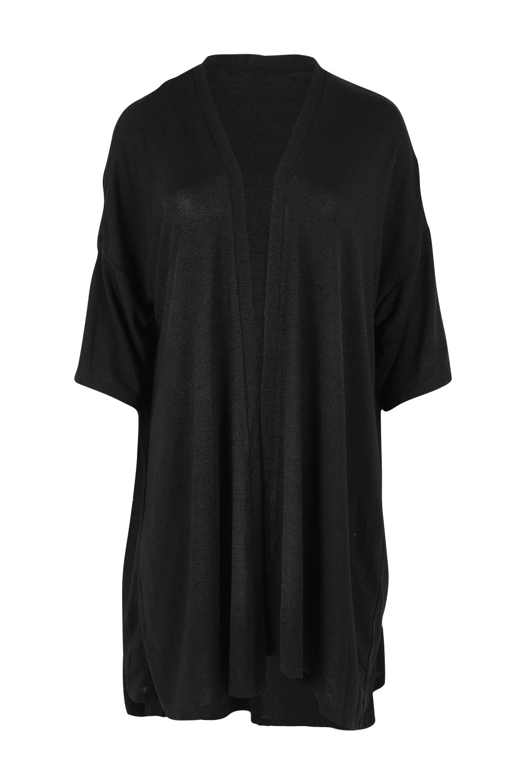 Product shot of The Perfect Summer Knit Cardi in colour Black (Black), from the front