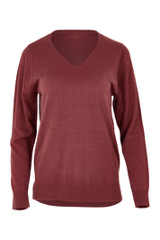Product shot of The Keepers Soft V Neck Jumper in colour Smokeyrose (Pink), from the front