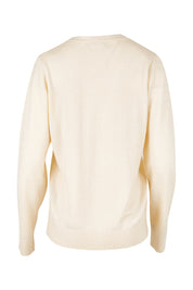 Product shot of The Keepers Soft Button Up Cardigan in colour Ivory (White), from the back