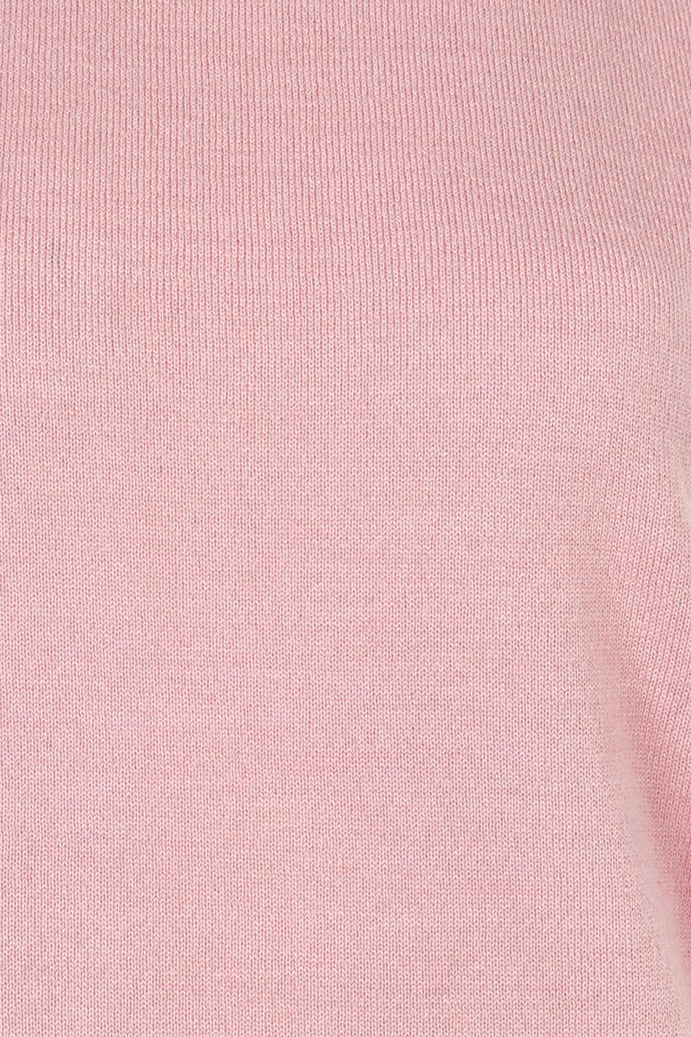Product shot of The Soft Sleeveless Mockturtle Jumper in colour Dustypink (Pink), detail