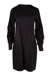 Product shot of The Keepers Classic Ponte Dress in colour Black (Black), from the front