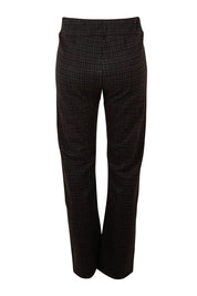 Product shot of The Ponte Check Pant in colour Blackbrown (Black), from the back