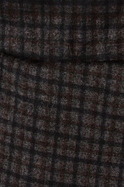 Product shot of The Ponte Check Pant in colour Blackbrown (Black), detail