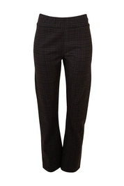Product shot of The Ponte Check Pant in colour Blackbrown (Black), from the front
