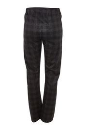 Product shot of The Ponte Check Pant in colour Blackgrey (Black), from the back