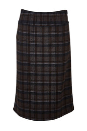 Product shot of The Ponte Check Skirt in colour Chocnavy (Blue), from the front