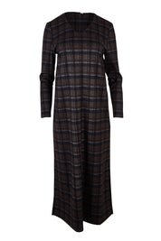 Product shot of The Ponte Check Dress in colour Chocnavy (Blue), from the front