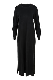 Product shot of The Keepers Soft Knit Maxi Dress in colour Black (Black), from the front