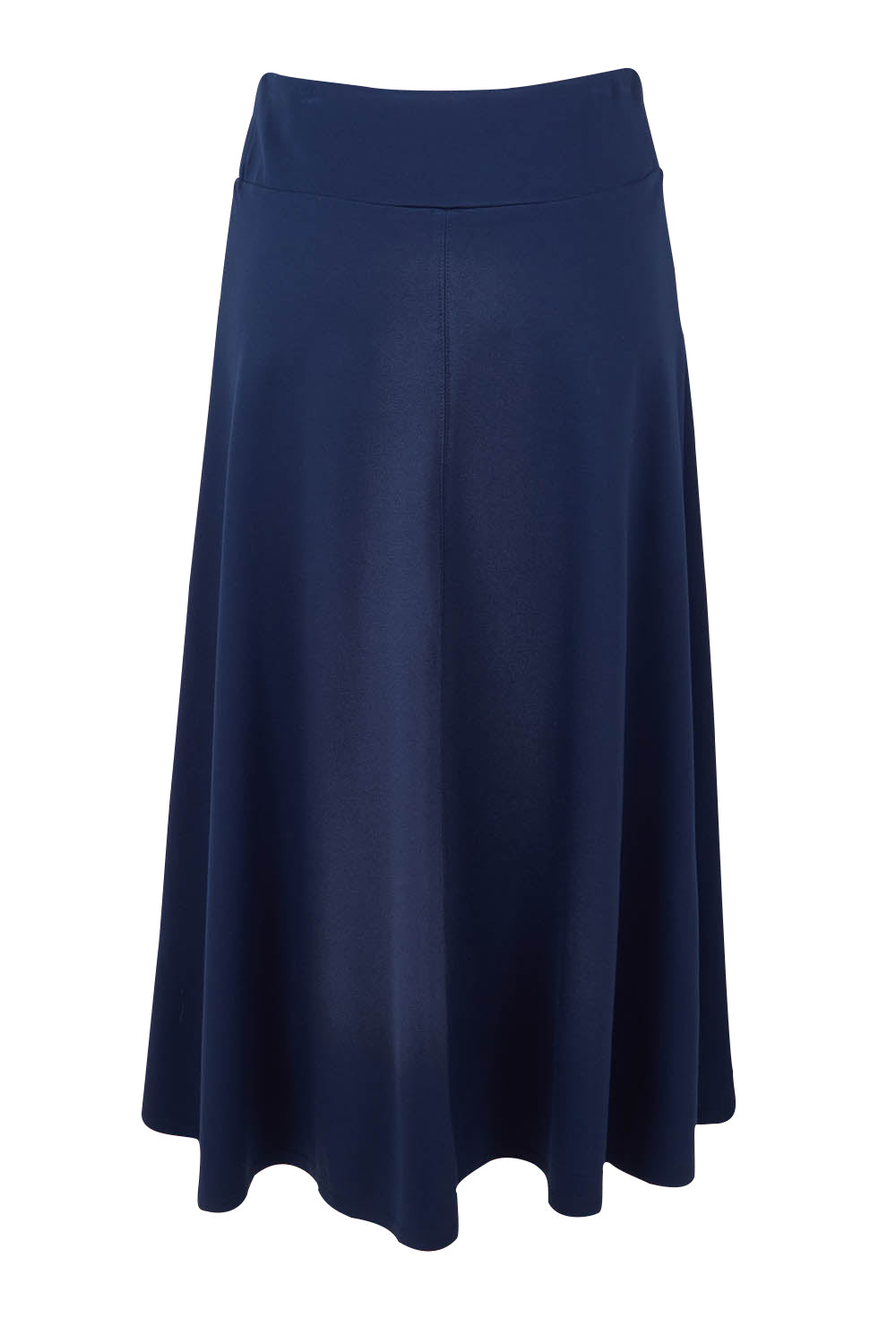 Product shot of The Fit And Flare Ponte Skirt in colour Frenchnavy (Blue), from the back
