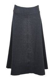 Product shot of The Fit And Flare Ponte Skirt in colour Greymarle (Grey), from the front