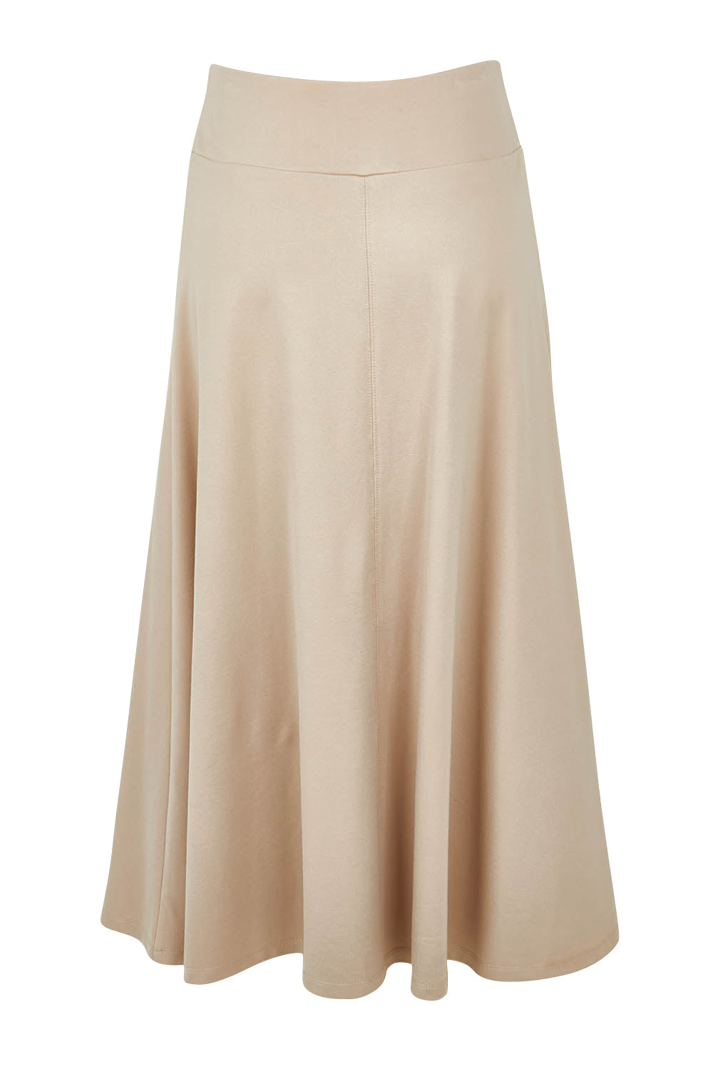 Product shot of The Fit And Flare Ponte Skirt in colour Nougat, from the back