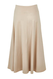 Product shot of The Fit And Flare Ponte Skirt in colour Nougat, from the back