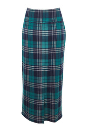 The Check Knit Lined Skirt – Navygreen