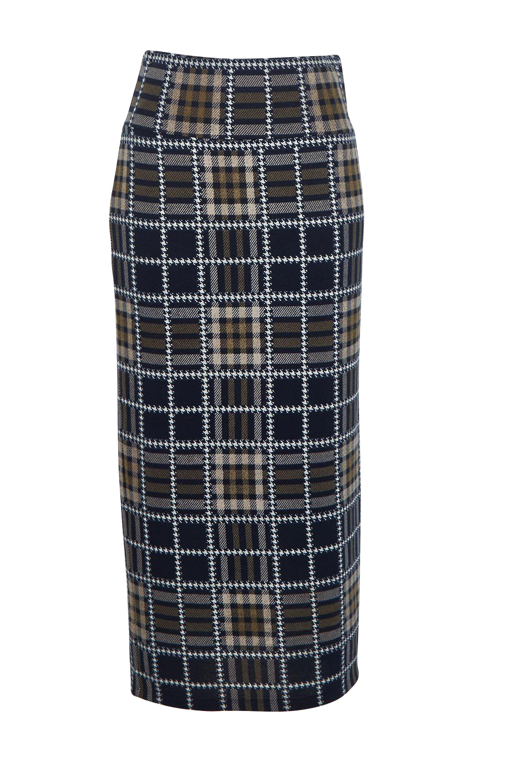 The Check Knit Lined Skirt – Navytaupe