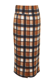 The Check Knit Lined Skirt – Tanblack