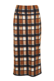 The Check Knit Lined Skirt – Tanblack