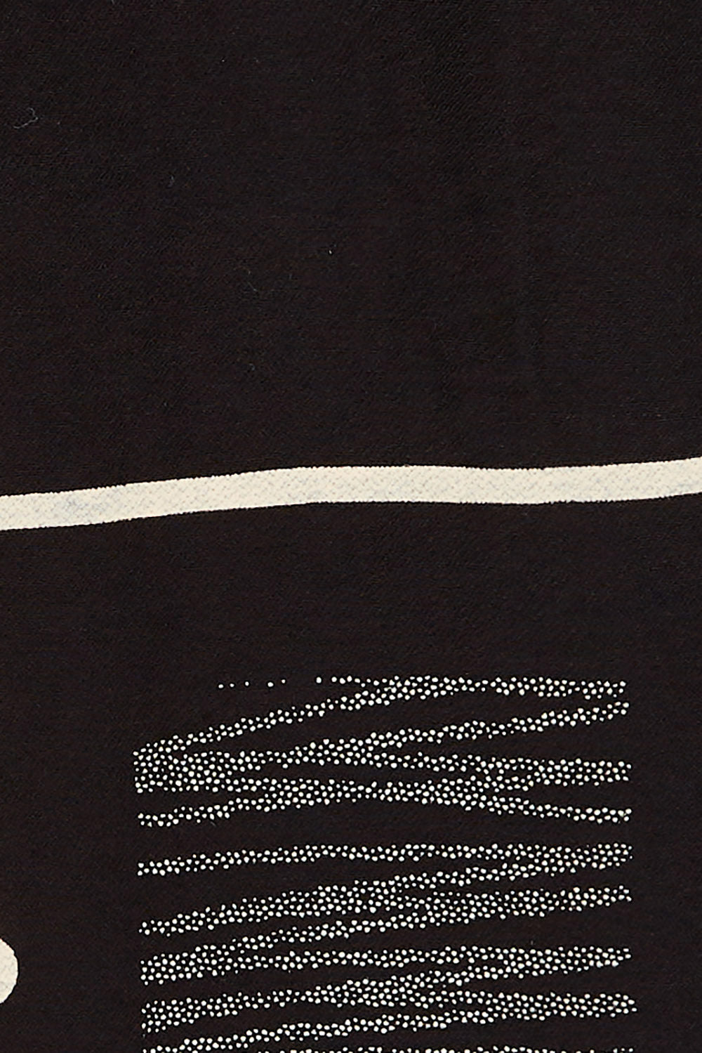 Product shot of The Keepers Printed Crew Neck Shirt in colour Blackivory (Black), detail
