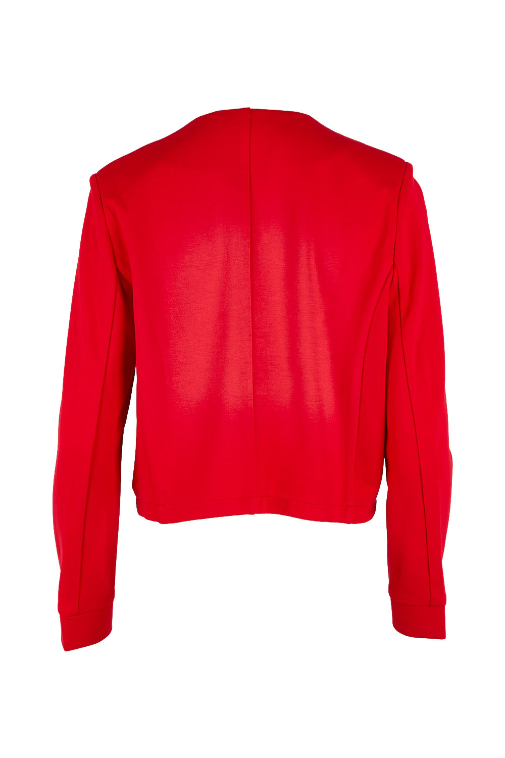 Product shot of The Edge To Edge Ponte Blazer in colour Red (Red), from the back