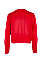 Product shot of The Edge To Edge Ponte Blazer in colour Red (Red), from the back