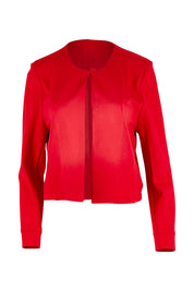 Product shot of The Edge To Edge Ponte Blazer in colour Red (Red), from the front