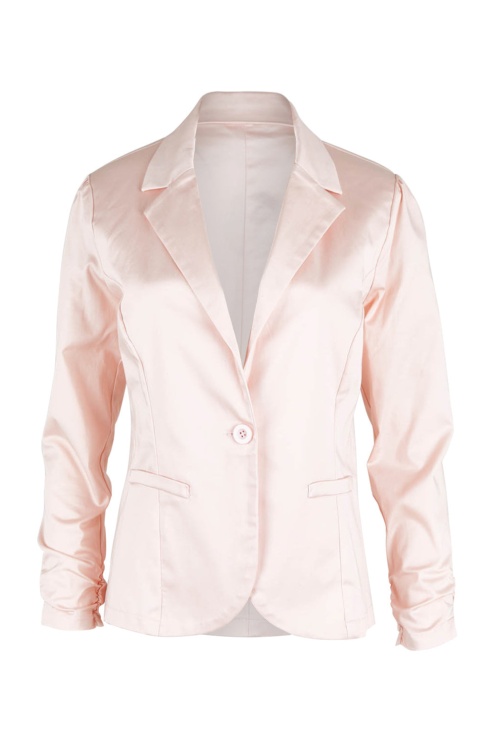 Product shot of The Everyday Long Sleeve Blazer in colour Blush (Pink), from the front