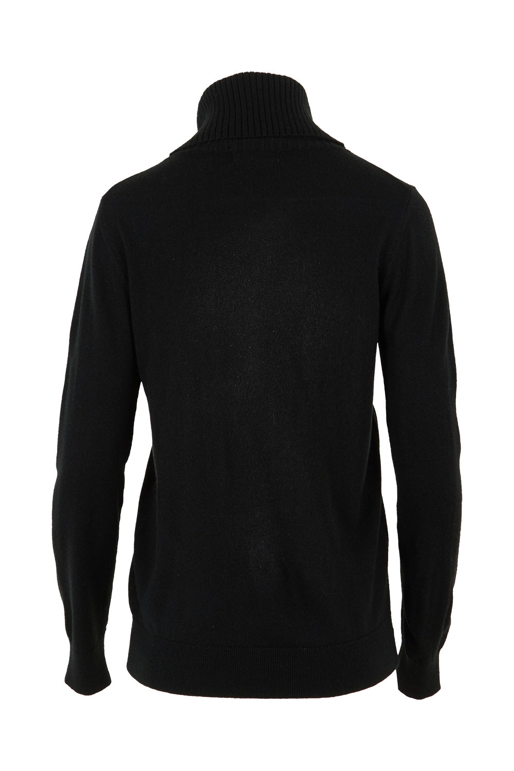 Product shot of The Keepers Soft Roll Neck Jumper in colour Black (Black), from the back