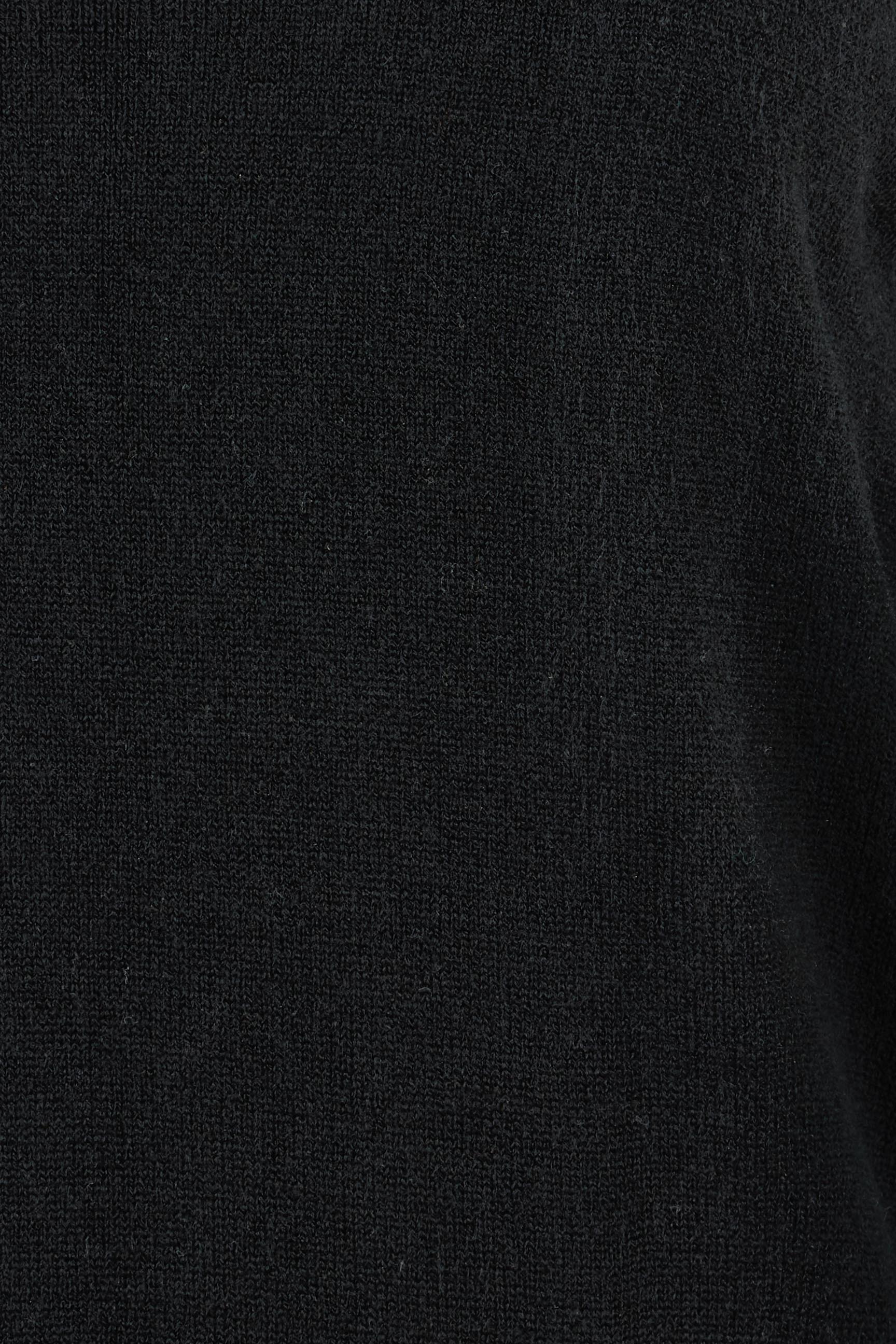 Product shot of The Keepers Soft Roll Neck Jumper in colour Black (Black), detail