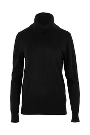 Product shot of The Keepers Soft Roll Neck Jumper in colour Black (Black), from the front