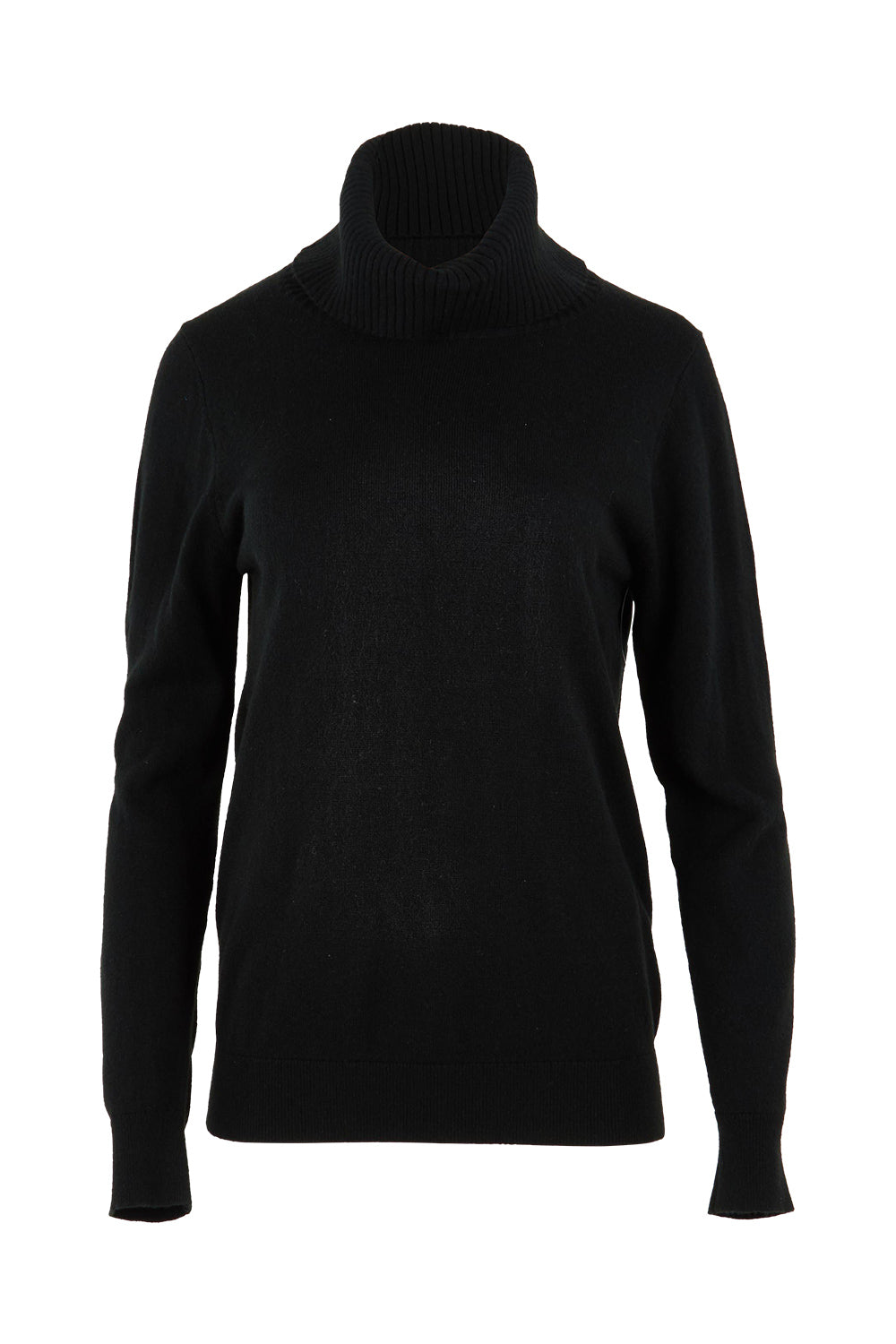 Product shot of The Keepers Soft Roll Neck Jumper in colour Black (Black), from the front