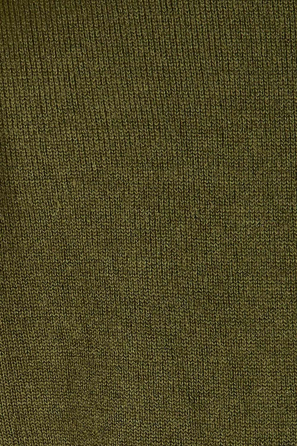 Product shot of The Keepers Soft Roll Neck Jumper in colour Darkolive (Green), detail