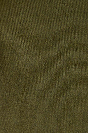 Product shot of The Keepers Soft Roll Neck Jumper in colour Darkolive (Green), detail