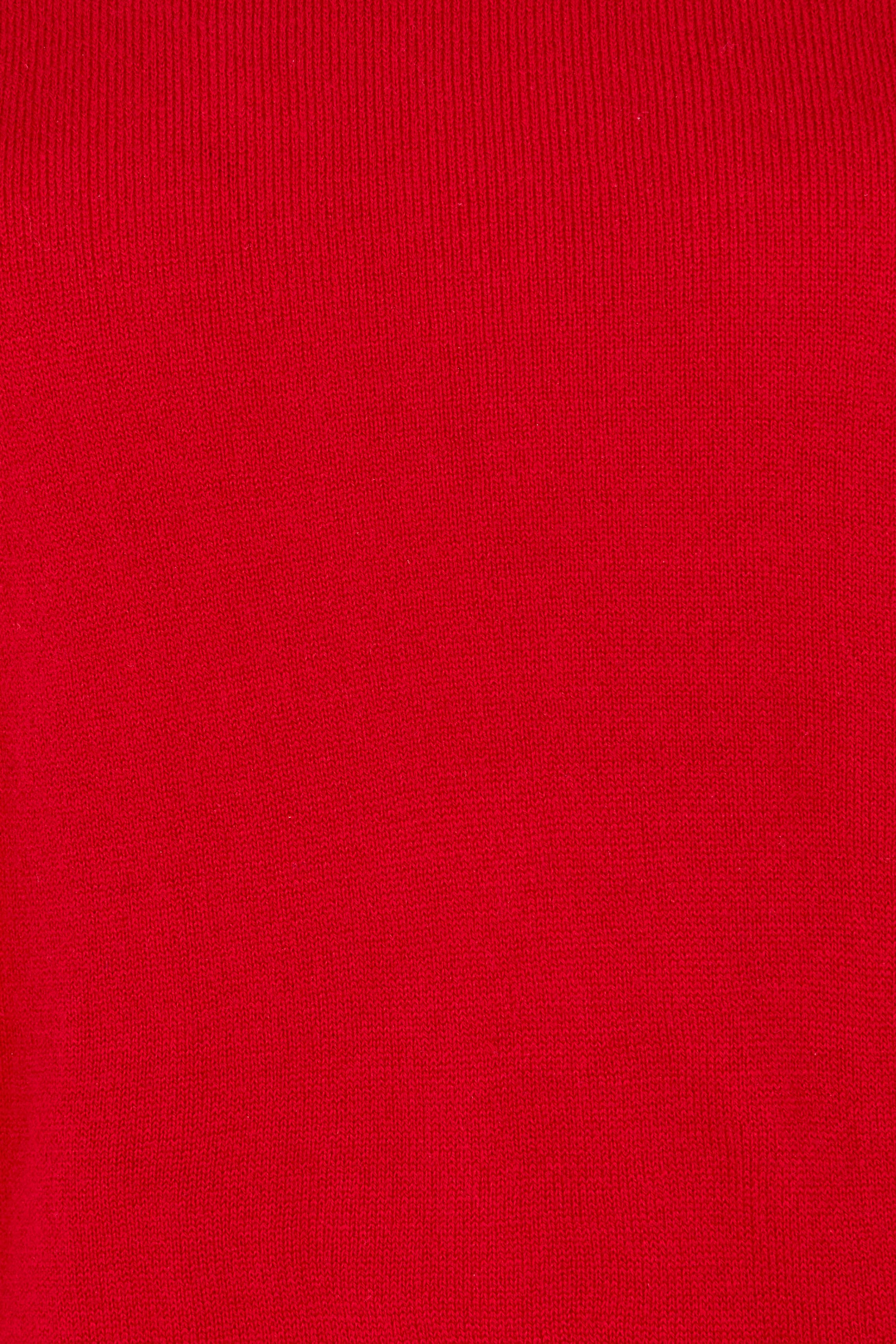 Product shot of The Keepers Soft Roll Neck Jumper in colour Red (Red), detail