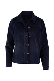 Product shot of The Cord Casual Jacket in colour Navy (Blue), from the front