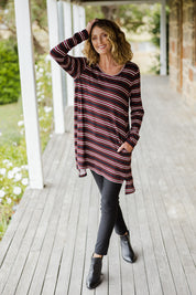 Preloved The Striped Knit Crew Neck Tunic - Stripe