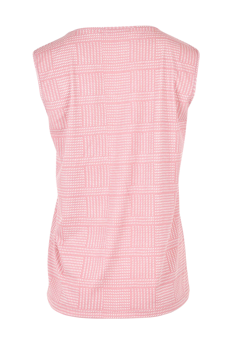 Product shot of The Printed Bamboo Blend V Tank in colour Pinkblush (Pink), from the back