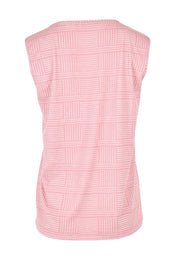 Product shot of The Printed Bamboo Blend V Tank in colour Pinkblush (Pink), from the back