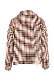 Product shot of The Houndstooth Bomber Jacket in colour Multicheck, from the back