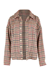 Product shot of The Houndstooth Bomber Jacket in colour Multicheck, from the front