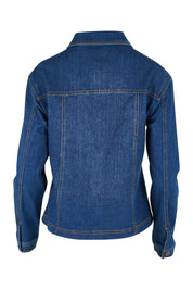 Preloved The Zip Front Stretch Denim Jacket - Darkdenim