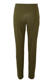 Product shot of The Contour Full Length Pant in colour Olive (Green), from the back